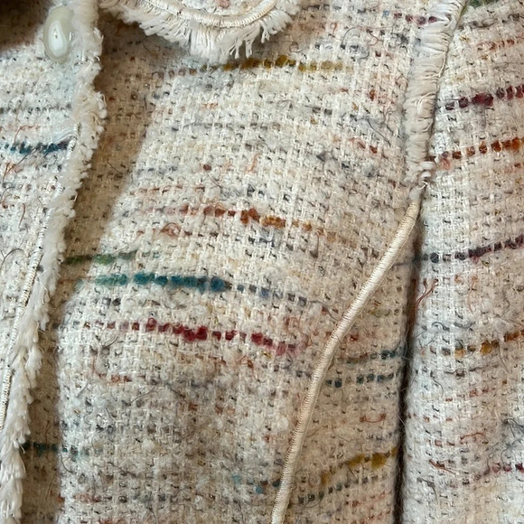 Worth Cream Tweed Short Button-Up Jacket Sz-10 - Picture 4 of 11